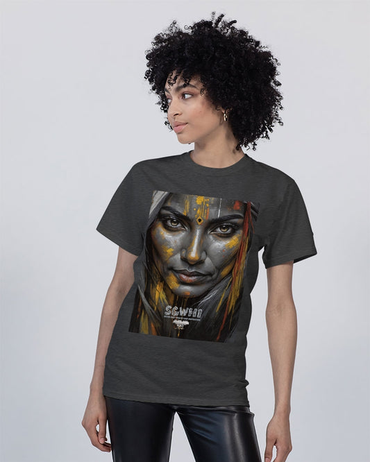 South Asian silver grey white hair sisters portrait [3] Unisex Tee | Champion