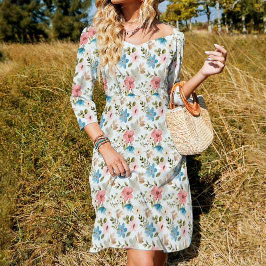 Sweetheart Knot Flare Dress