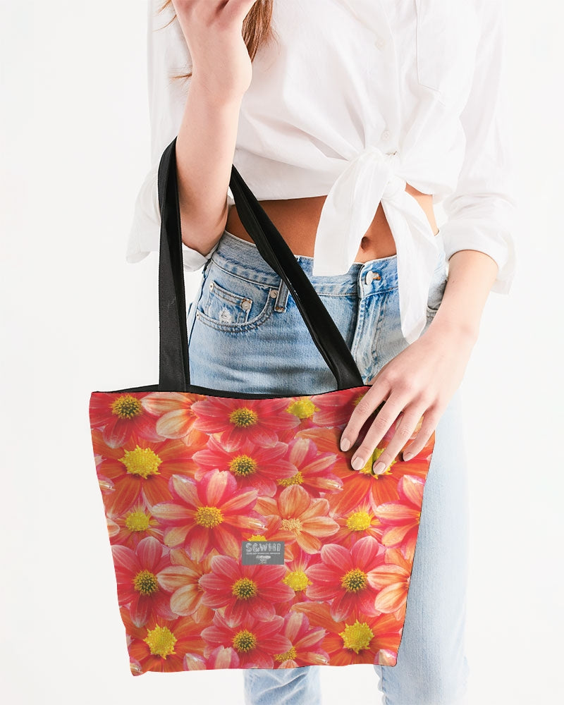 Beautiful blood orange flower design Canvas Zip Tote