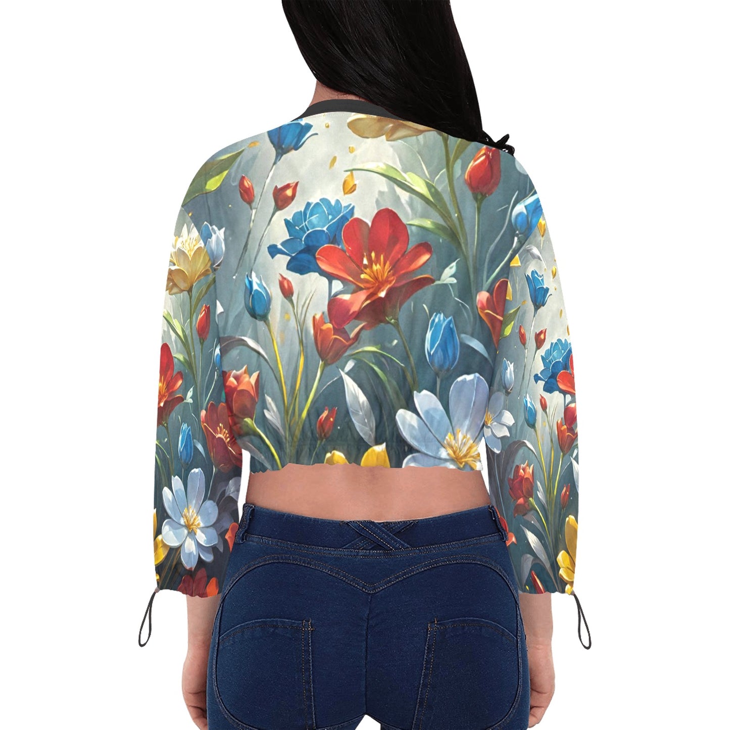 Women's Chiffon Cropped Jacket (Model H30)