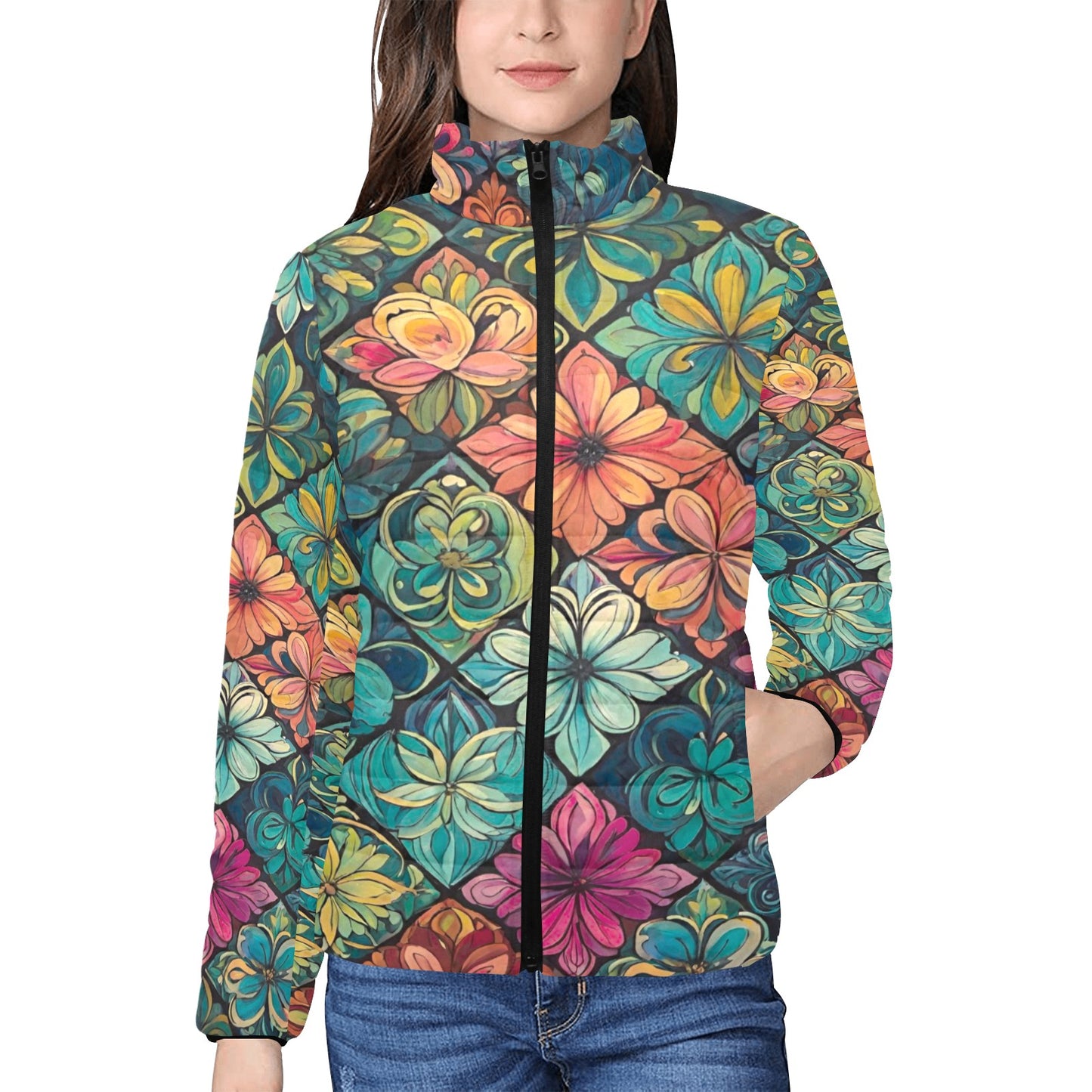 Women's stand collar padded jacket(H41)