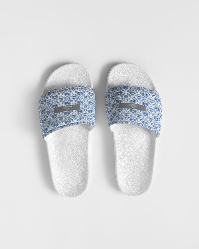 light blue Royal patten  Men's Slide Sandal