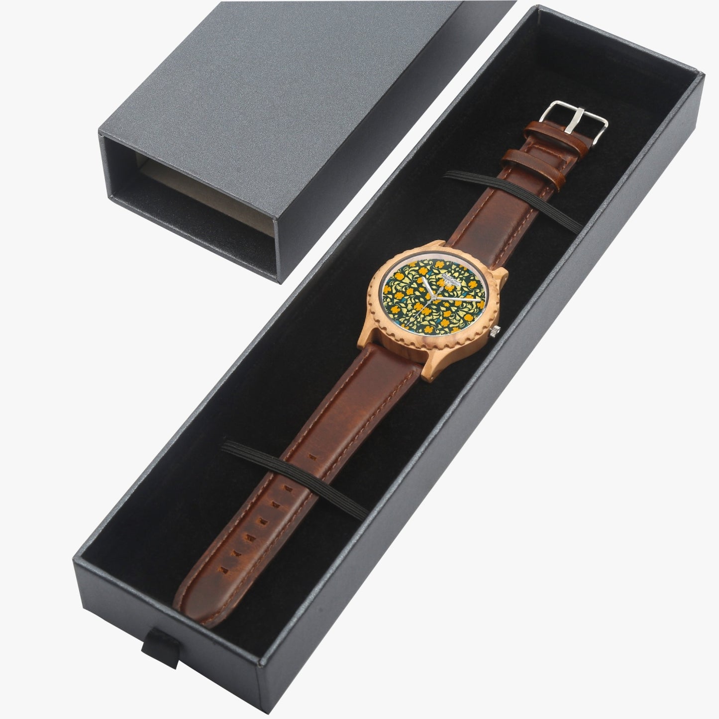 Silver grey white hair inspirationItalian Olive Lumber Wooden Watch - Leather Strap