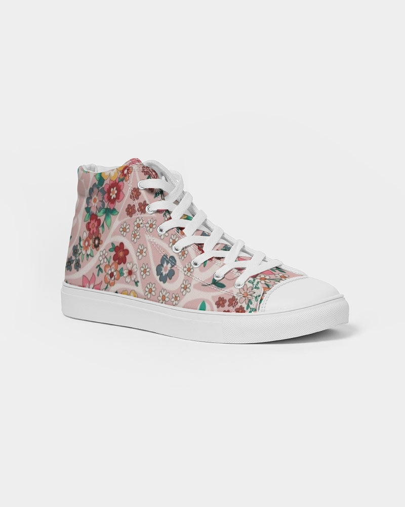 Pink abstract Pretty Sisters Women's Hightop Canvas Shoe