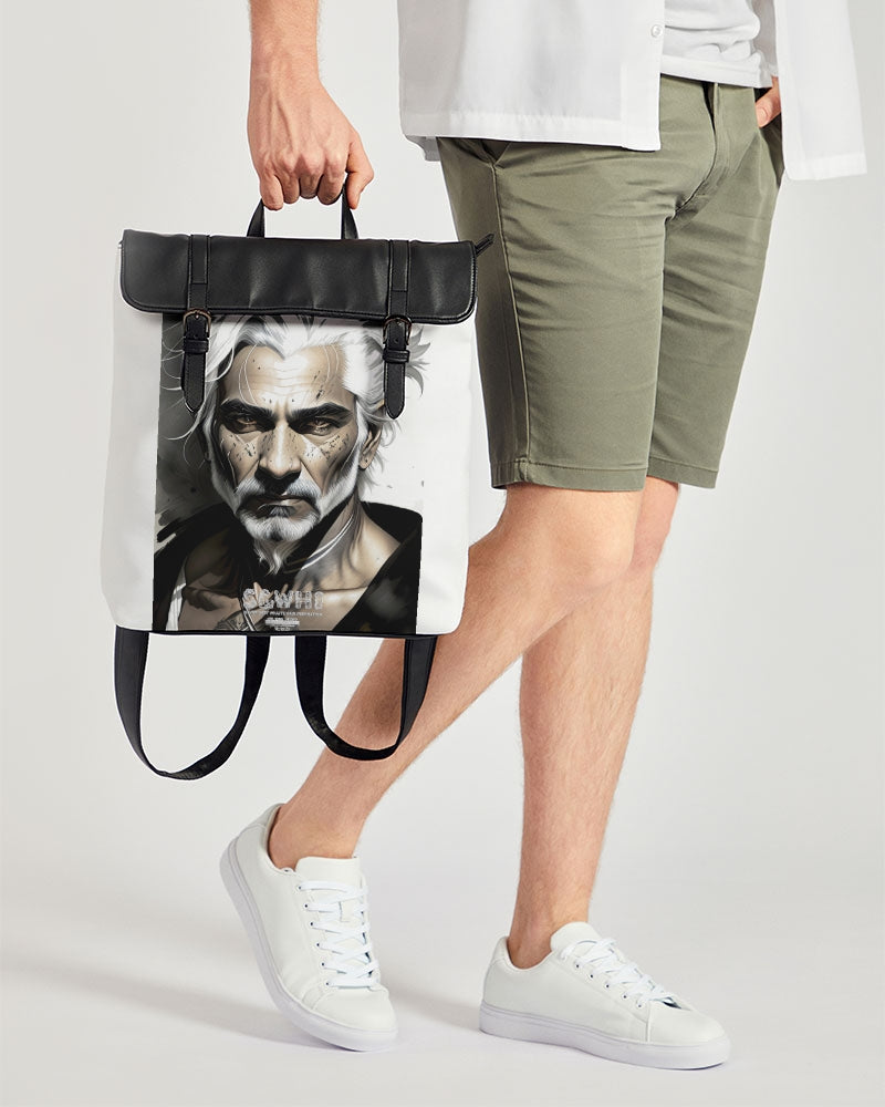 Handsome Silver grey Indian ink Portrait Casual Flap Backpack