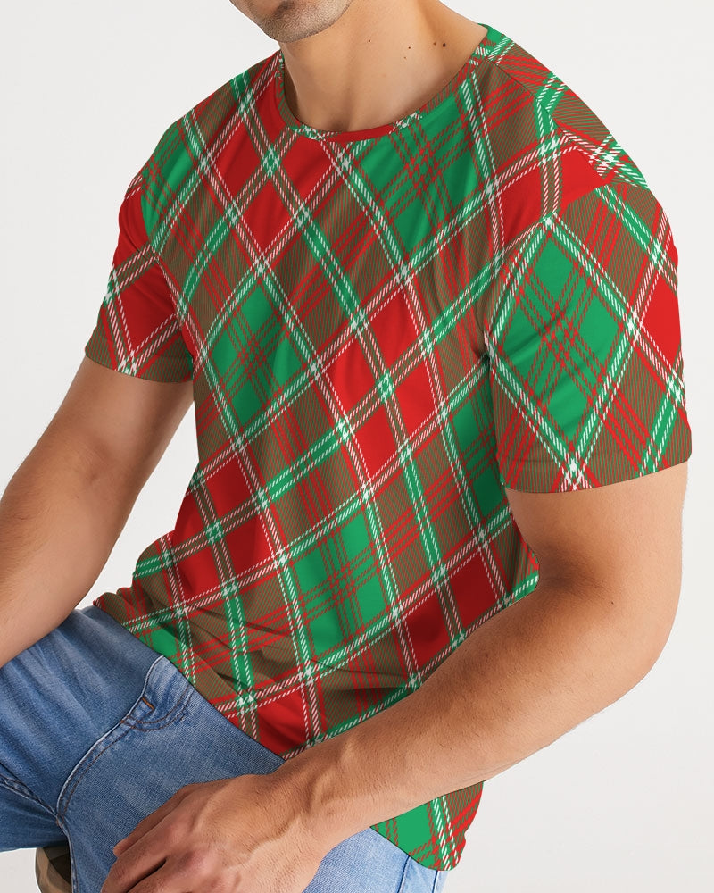 Red & Green cross pattern Men's All-Over Print Tee