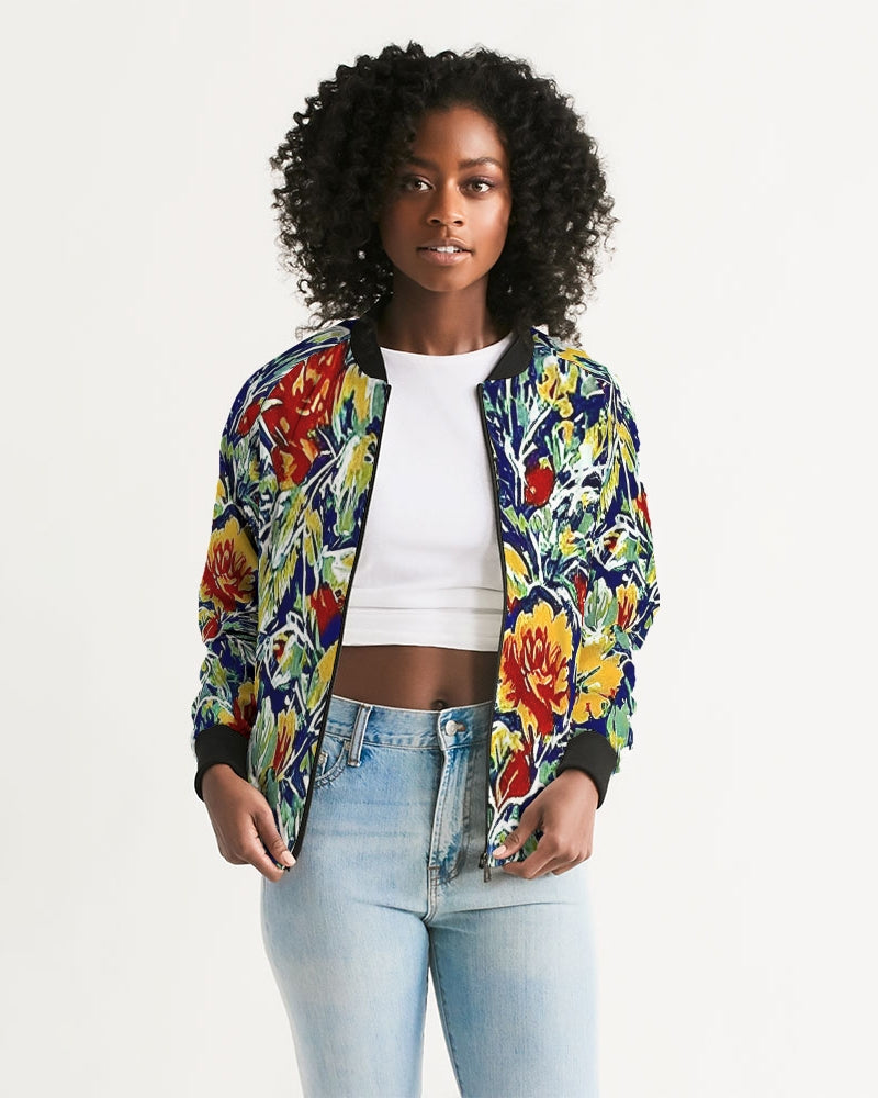 Painted floor design Women's All-Over Print Bomber Jacket