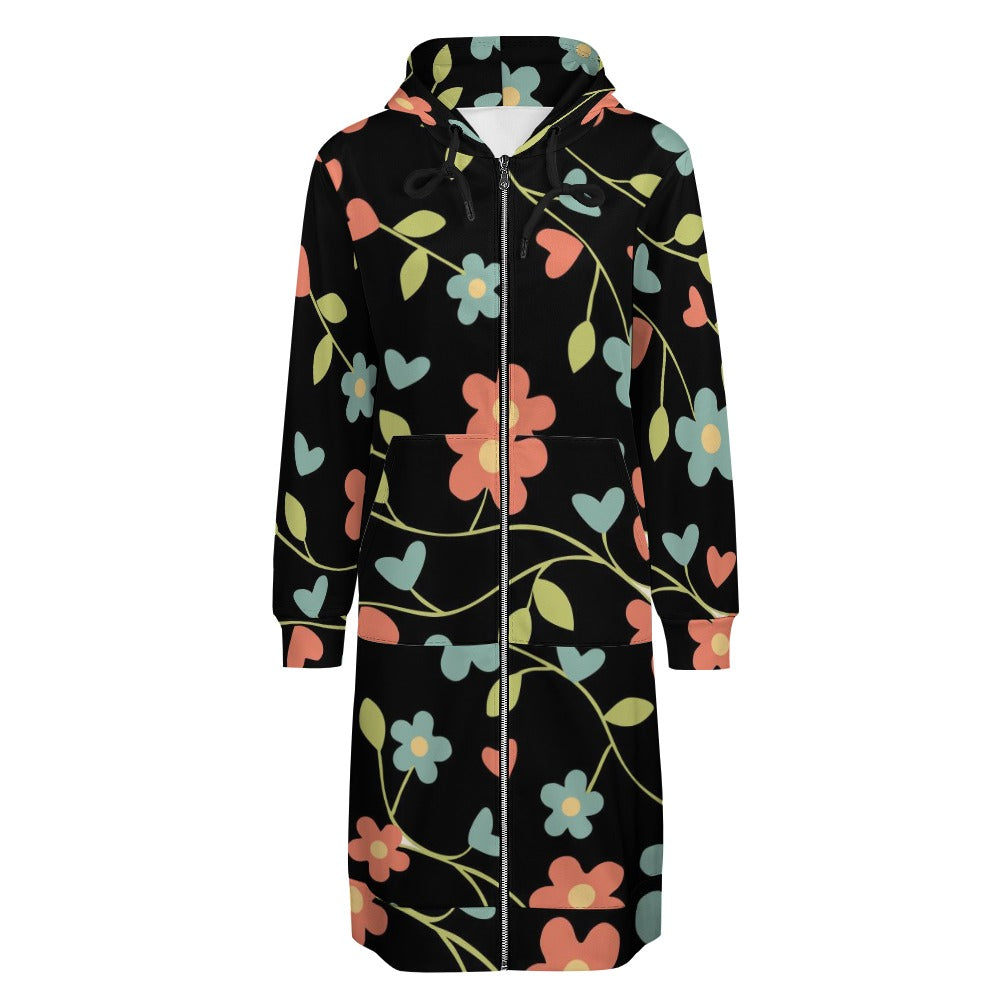 Women's full print long Hoodie