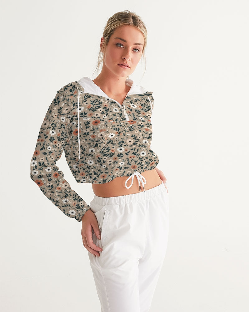 Busy and pretty Women's All-Over Print Cropped Windbreaker