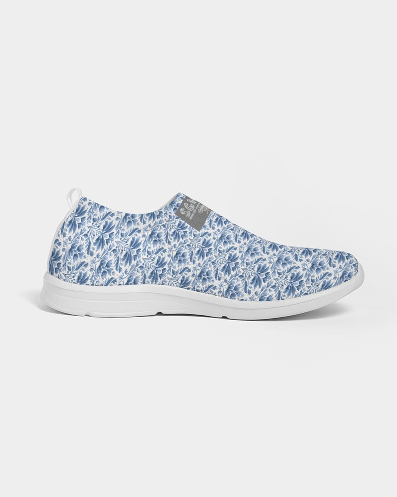 light blue Royal patten  Men's Slip-On Flyknit Shoe