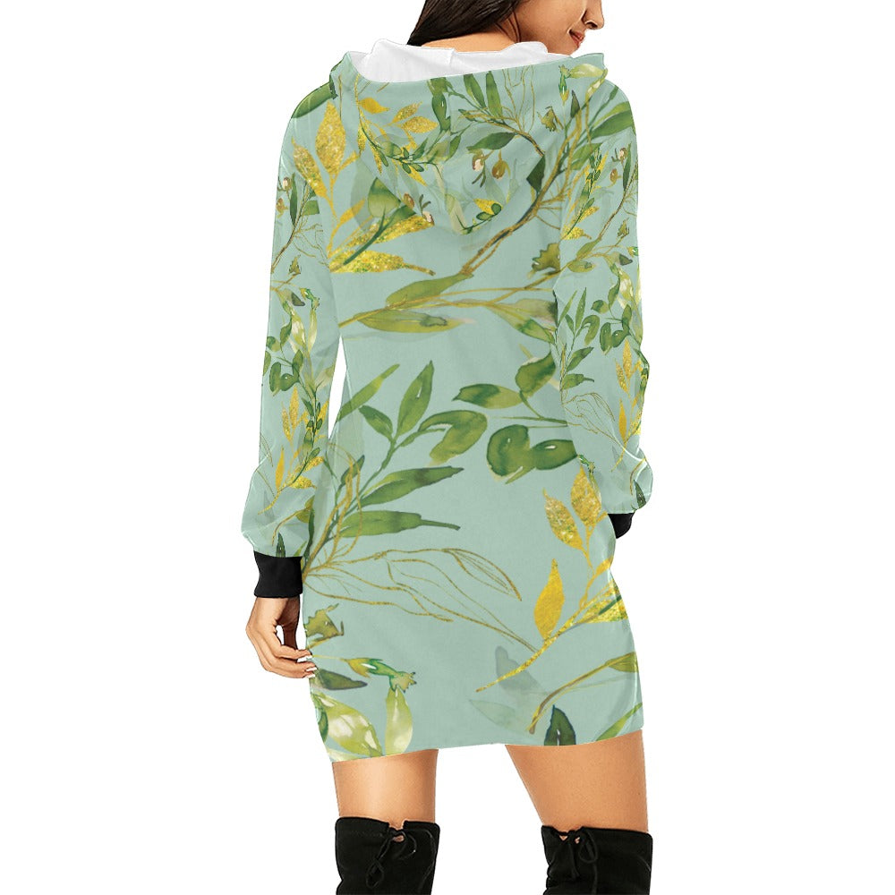 Women's All Over Print Hoodie Mini Dress (H27)