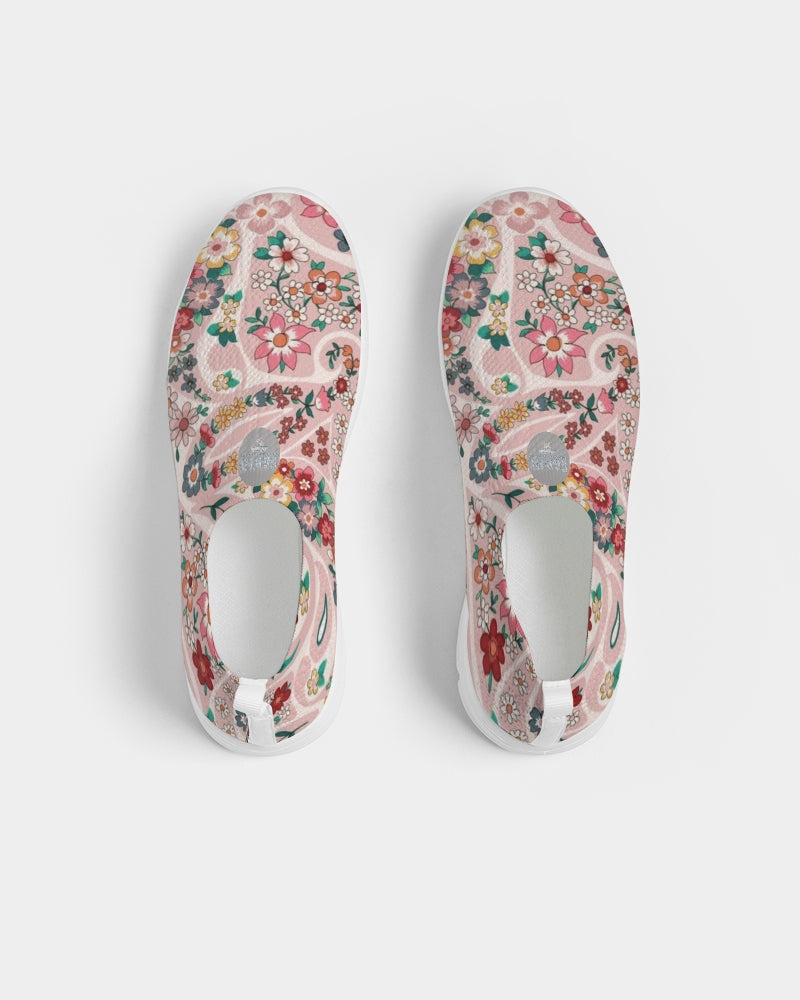 Pink abstract Pretty Sisters Women's Slip-On Flyknit Shoe