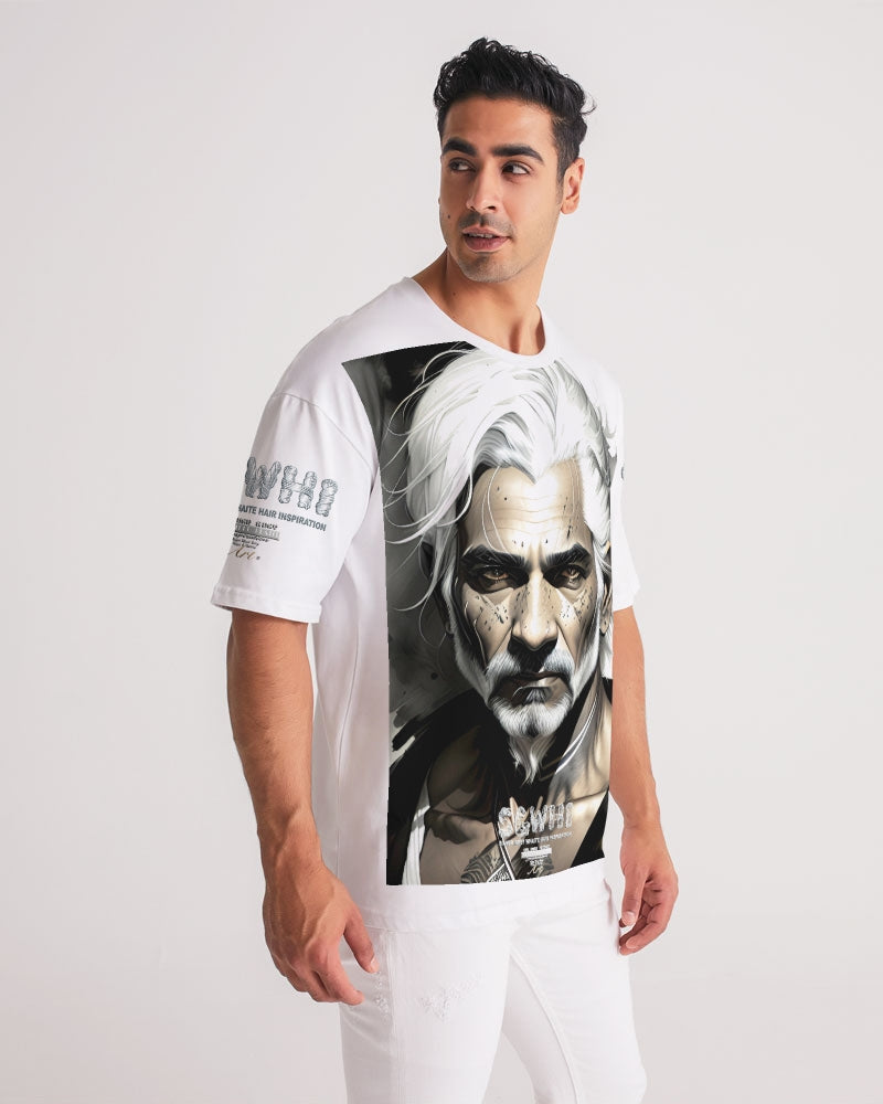 Handsome Silver grey Indian ink Portrait Men's All-Over Print Premium Heavyweight Tee