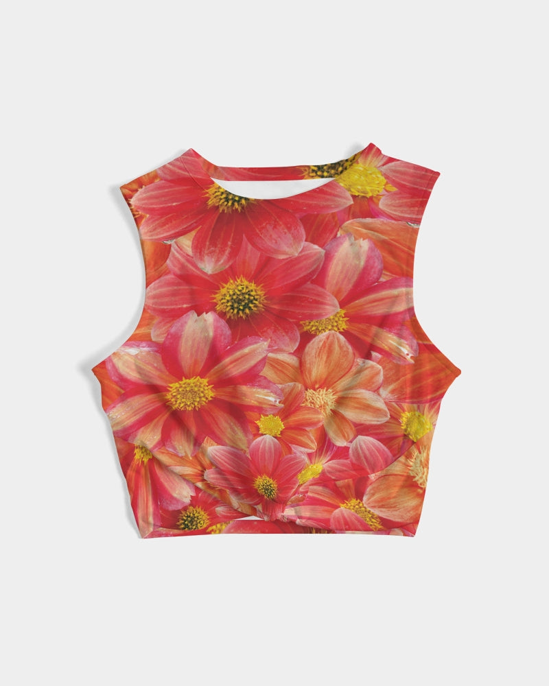 Beautiful blood orange flower design Women's  All-Over Print Twist-Front Tank