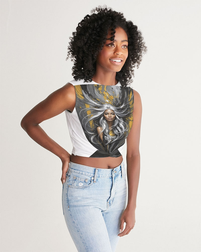 Black Sister Collection [Part 2 ] Women's  All-Over Print Twist-Front Tank