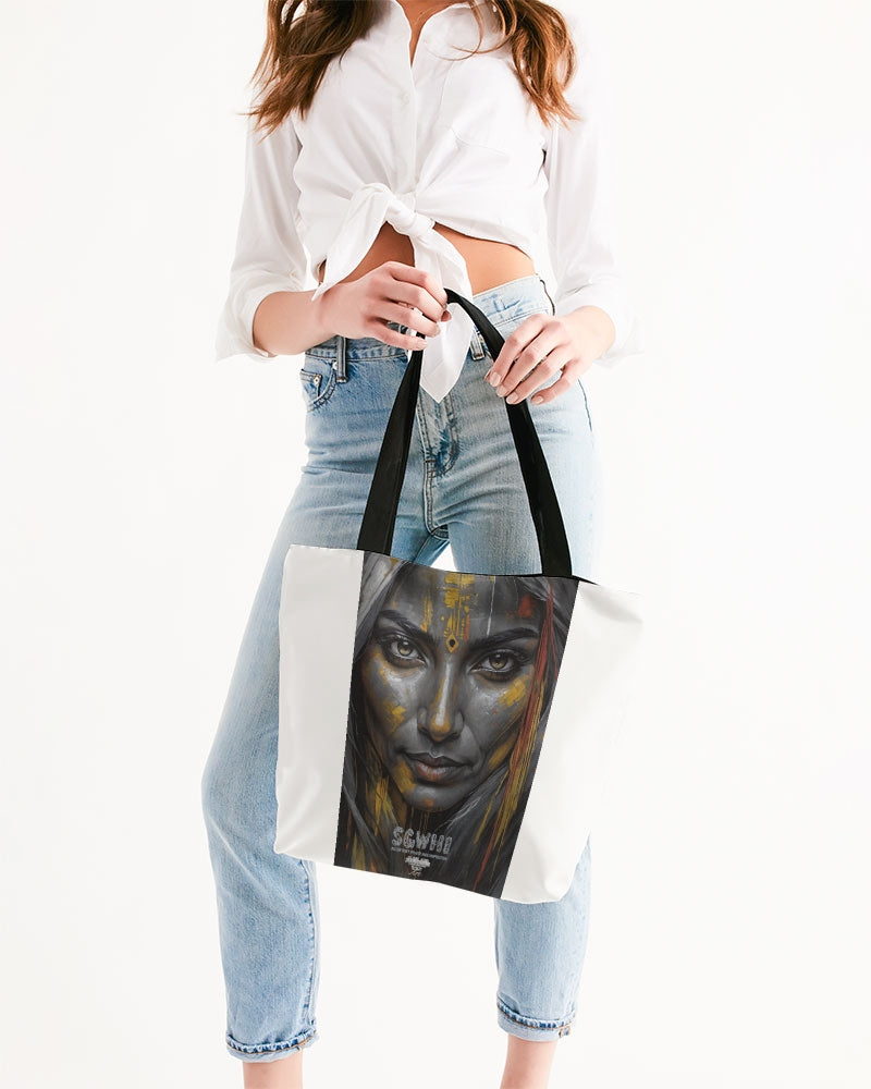 South Asian silver grey white hair sisters portrait [3] Canvas Zip Tote