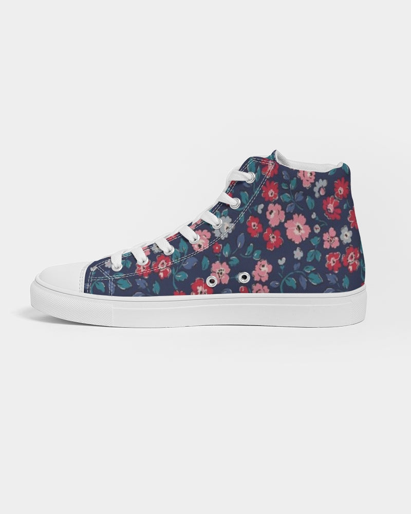 Midnight blue pretty glance.  Women's Hightop Canvas Shoe