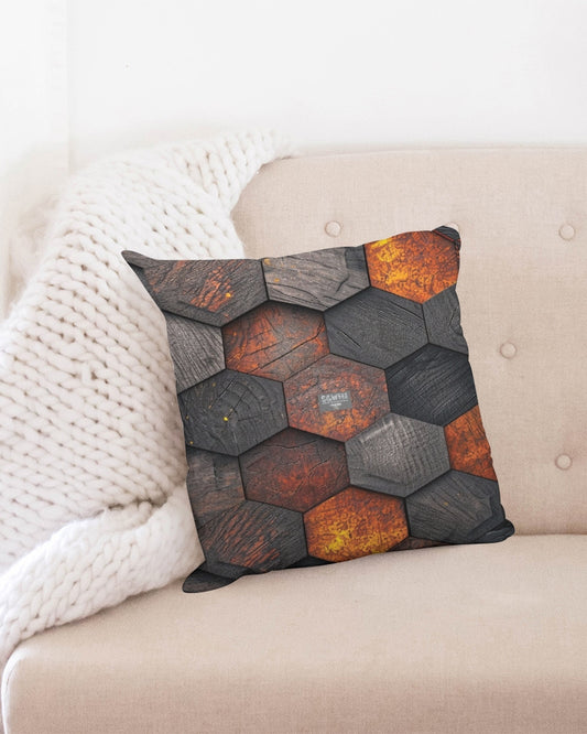 Cool stone hexagon patten 3D Throw Pillow Case 18"x18"