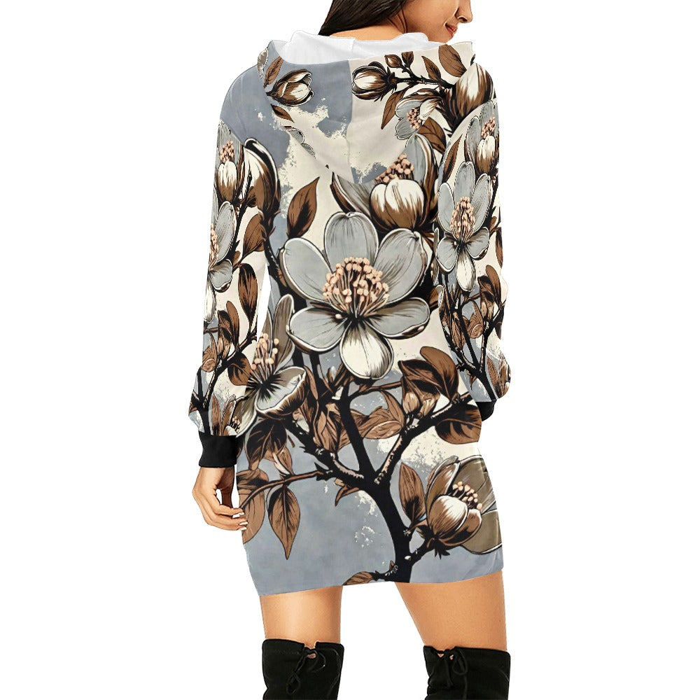 Women's All Over Print Hoodie Mini Dress (H27)