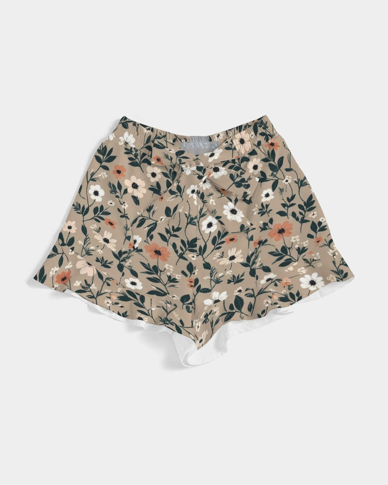 Busy and pretty Women's All-Over Print Ruffle Shorts