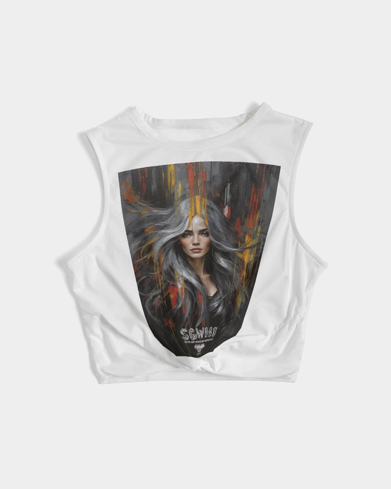 Beautiful white Sister [Part two collection] Women's  All-Over Print Twist-Front Tank