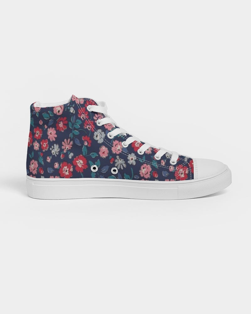 Midnight blue pretty glance.  Women's Hightop Canvas Shoe