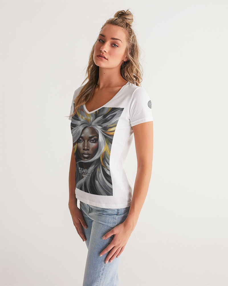 Black Sister Collection [Part 1 ] Women's All-Over Print V-Neck Tee