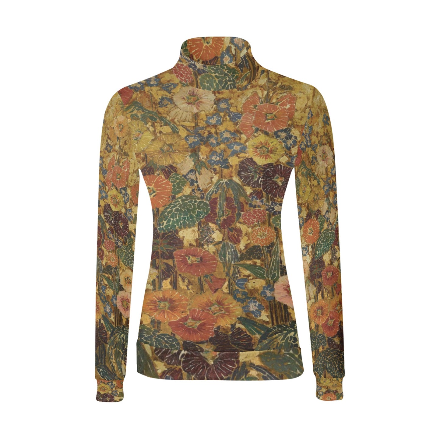 Women's All Over Print Mock Neck Sweater (H43)