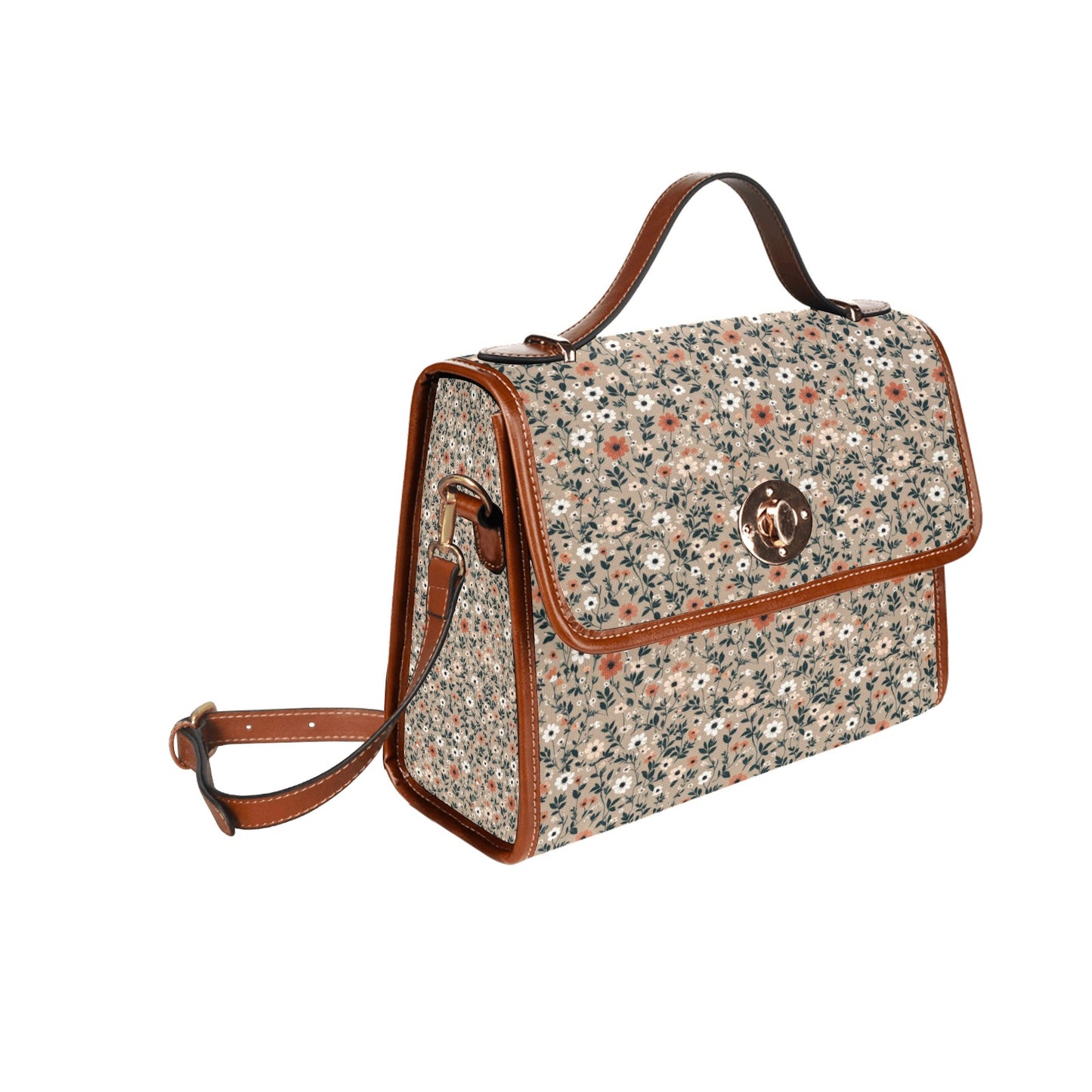 Waterproof Canvas Bag-Brown (All Over Print) (1641)