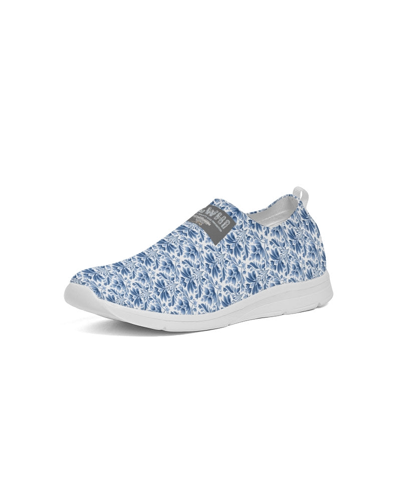 light blue Royal patten  Men's Slip-On Flyknit Shoe