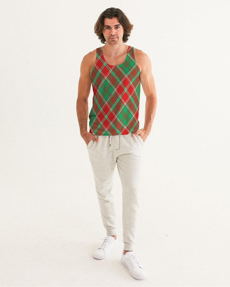 Red & Green cross pattern Men's All-Over Print Tank