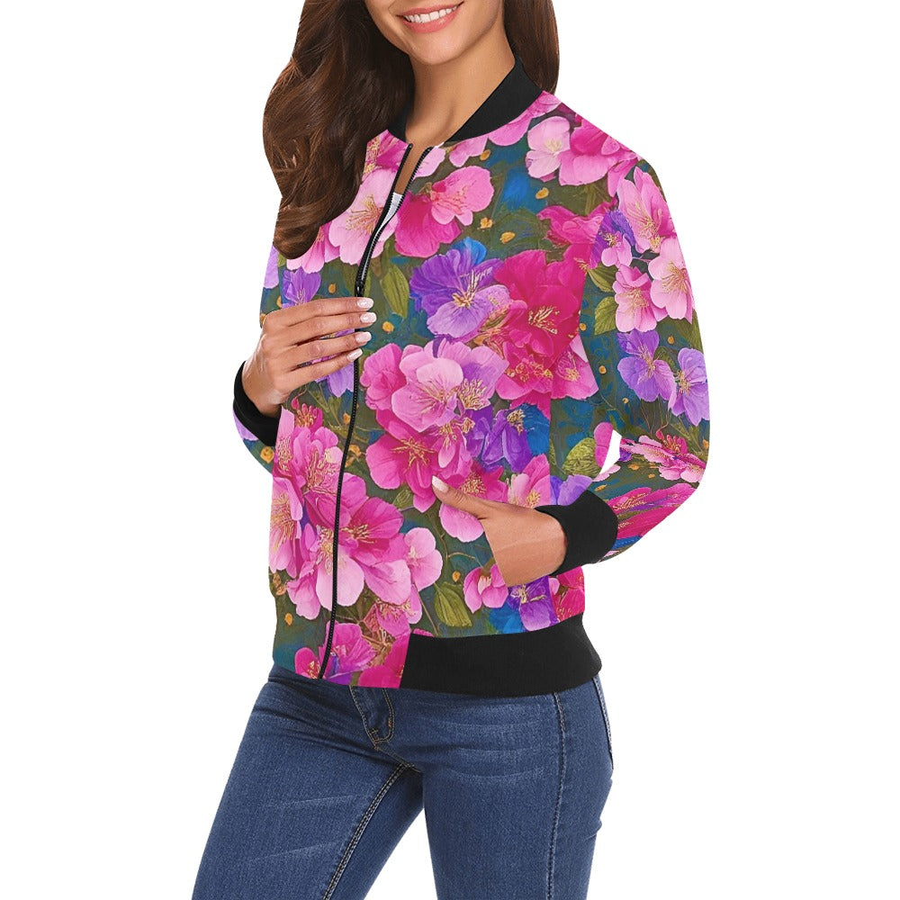 All Over Print Bomber Jacket for Women ( H19)