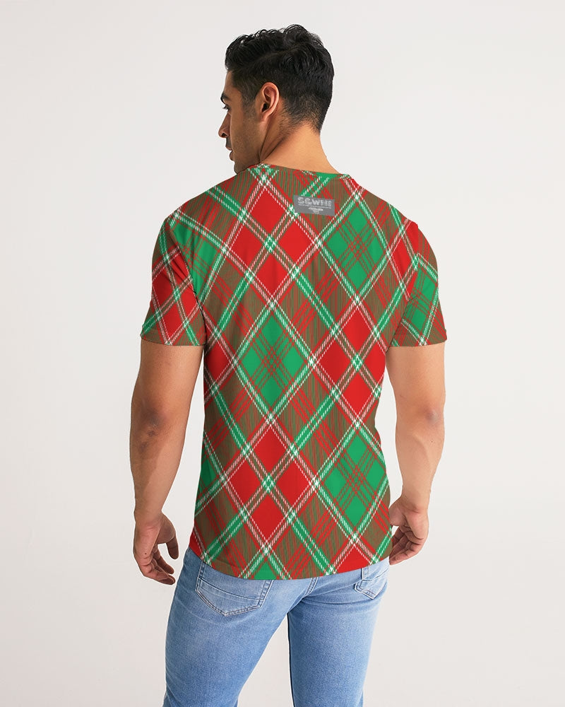 Red & Green cross pattern Men's All-Over Print Tee