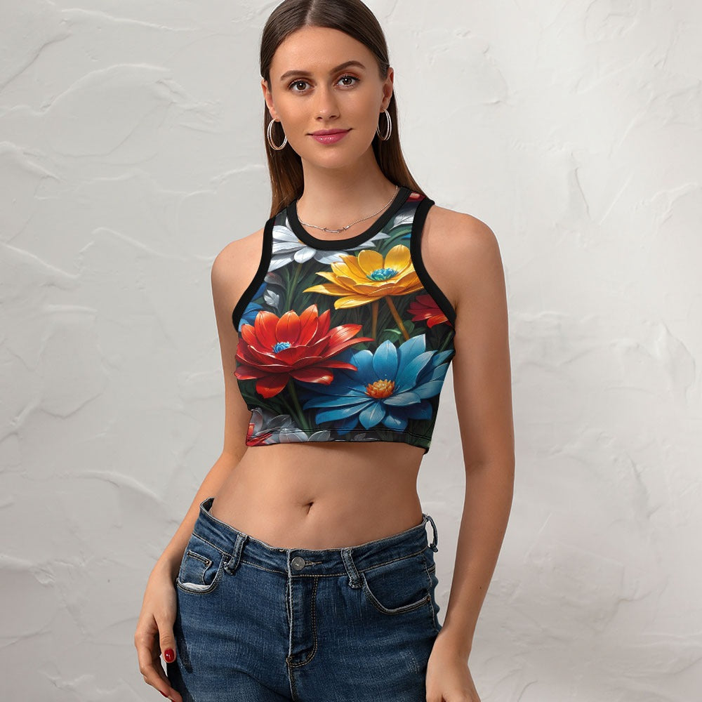 Women's Cropped Slim Racer Tank Top