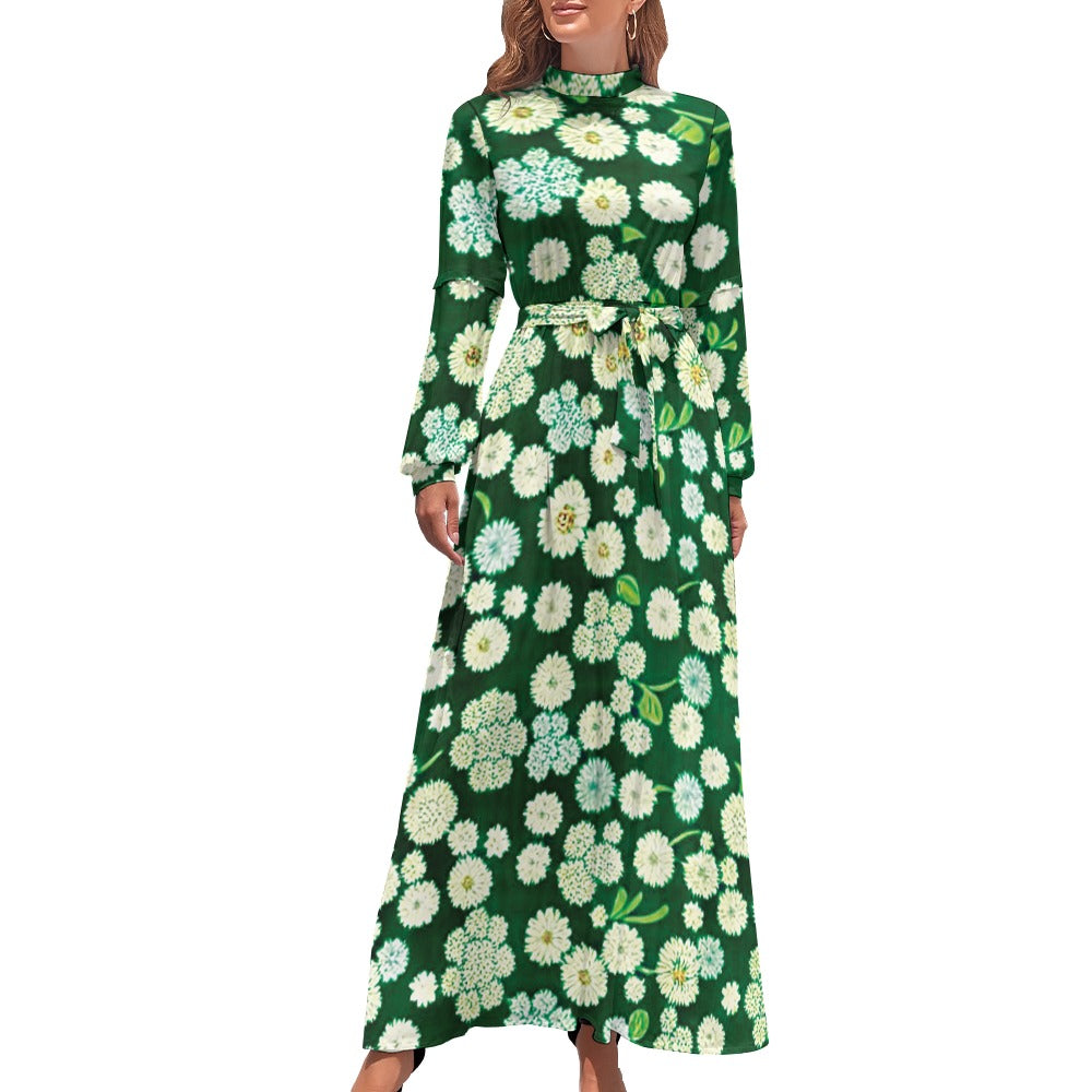 Green floral Long dress