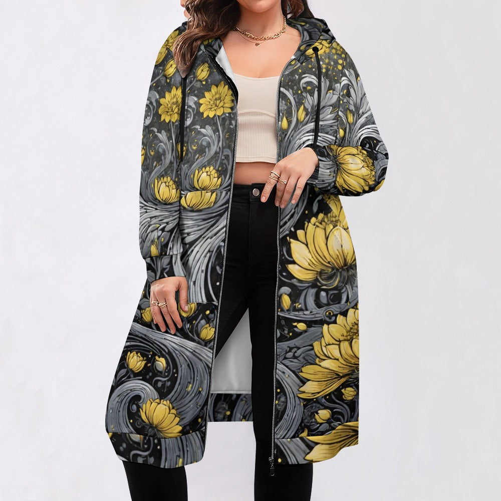 Women's full print long Hoodie