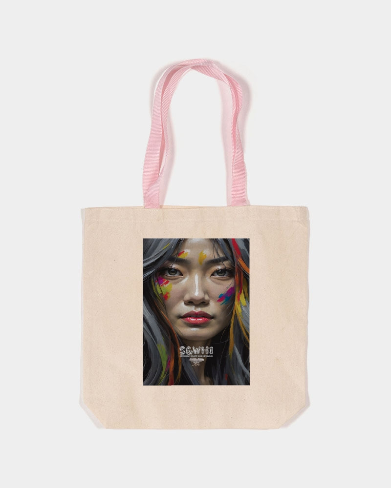 Asian Collection (Part 2 ) Canvas Tote with Contrast-Color Handles | Q-Tees