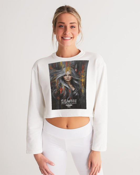 Beautiful white Sister [Part two collection] Women's All-Over Print Cropped Sweatshirt