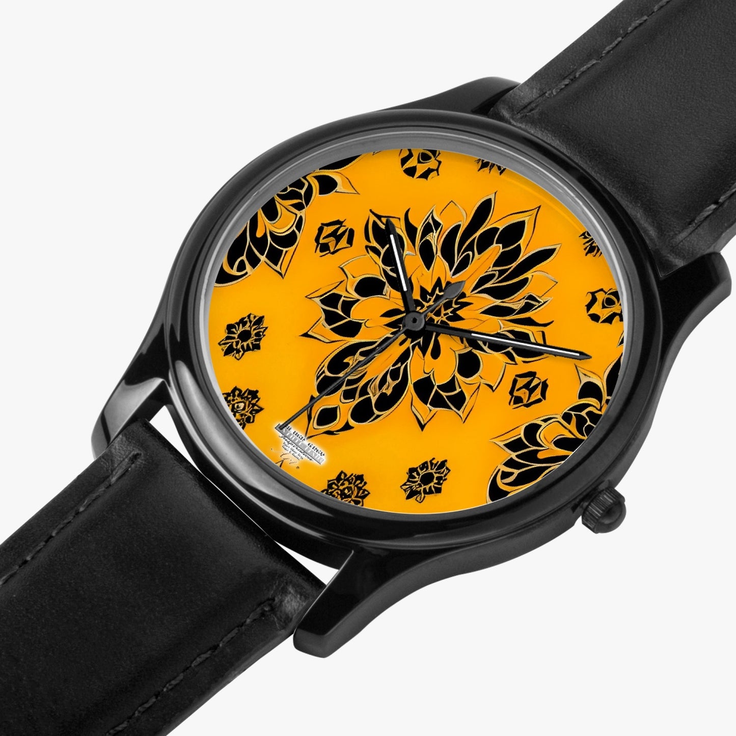 Orange and black royal pattern Black Type Classic Quartz Watch