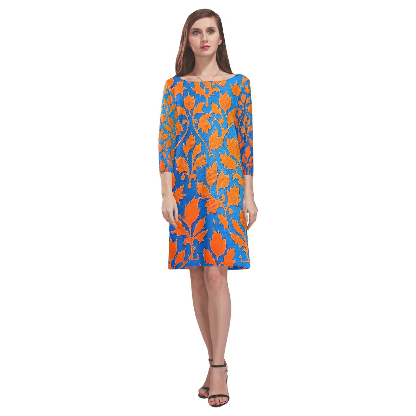 Women's Loose Round Neck Dress (Model D22)