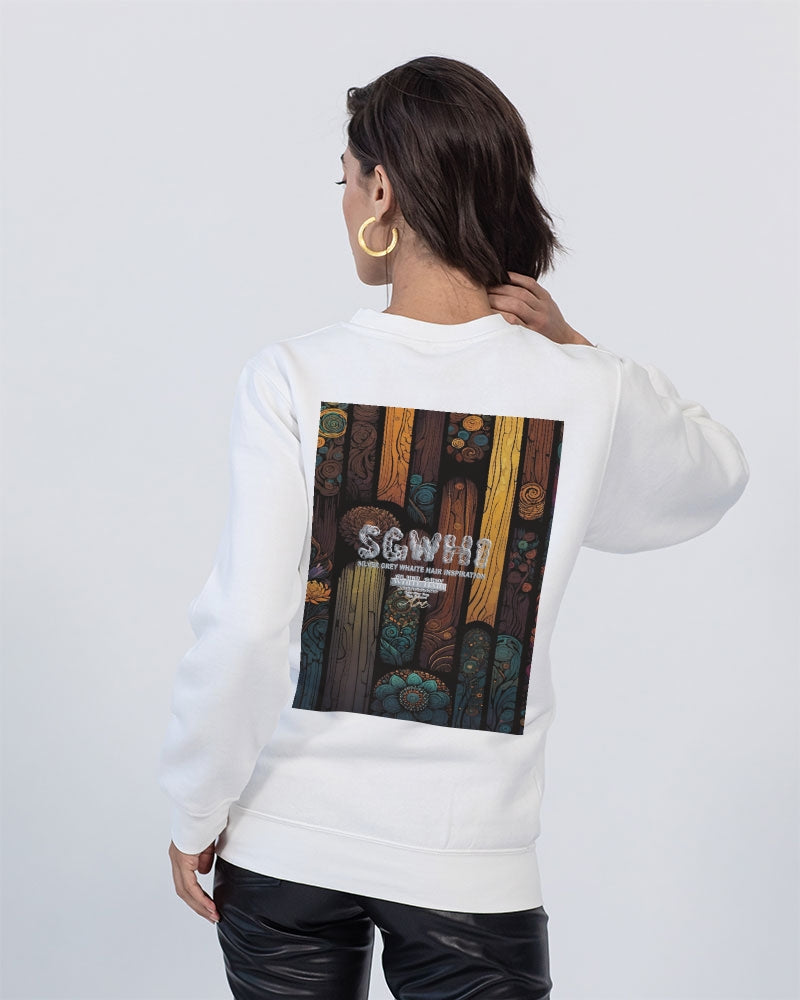 South Asian silver grey white hair sisters portrait [2] Unisex Premium Crewneck Sweatshirt | Lane Seven