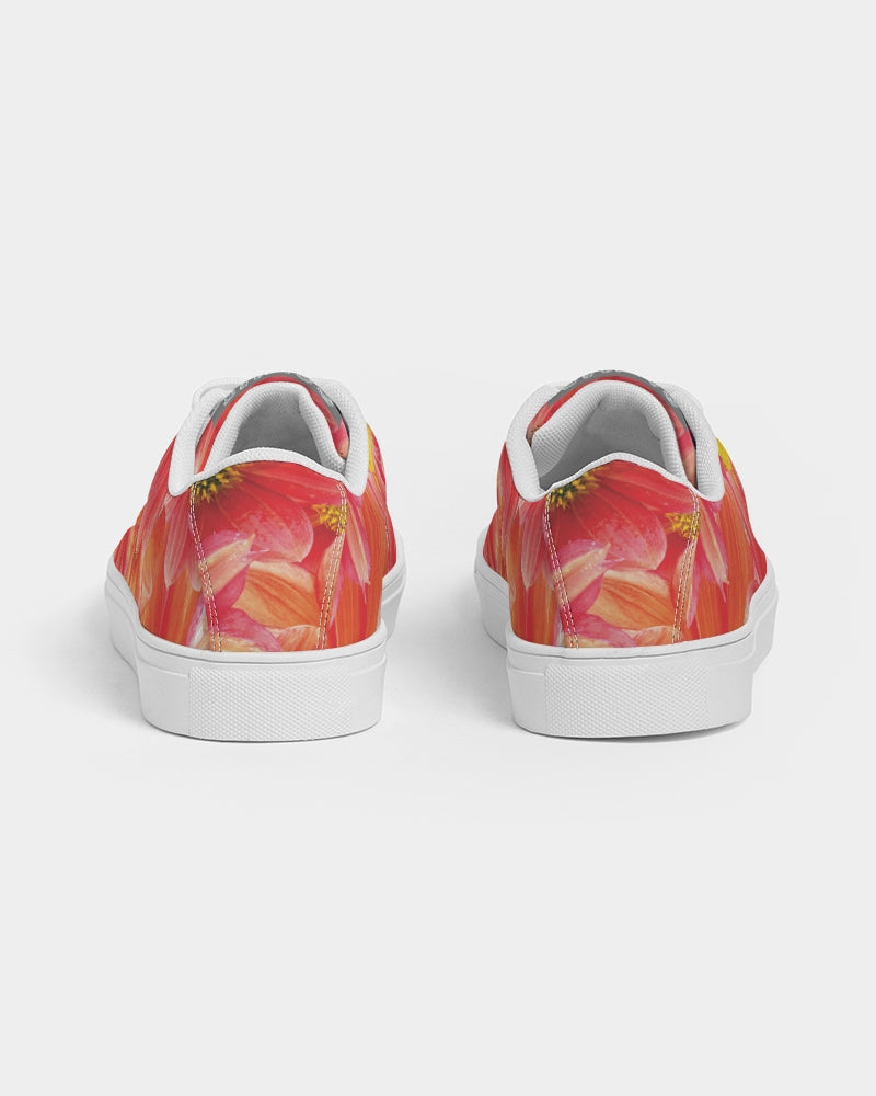 Beautiful blood orange flower design Women's Faux-Leather Sneaker