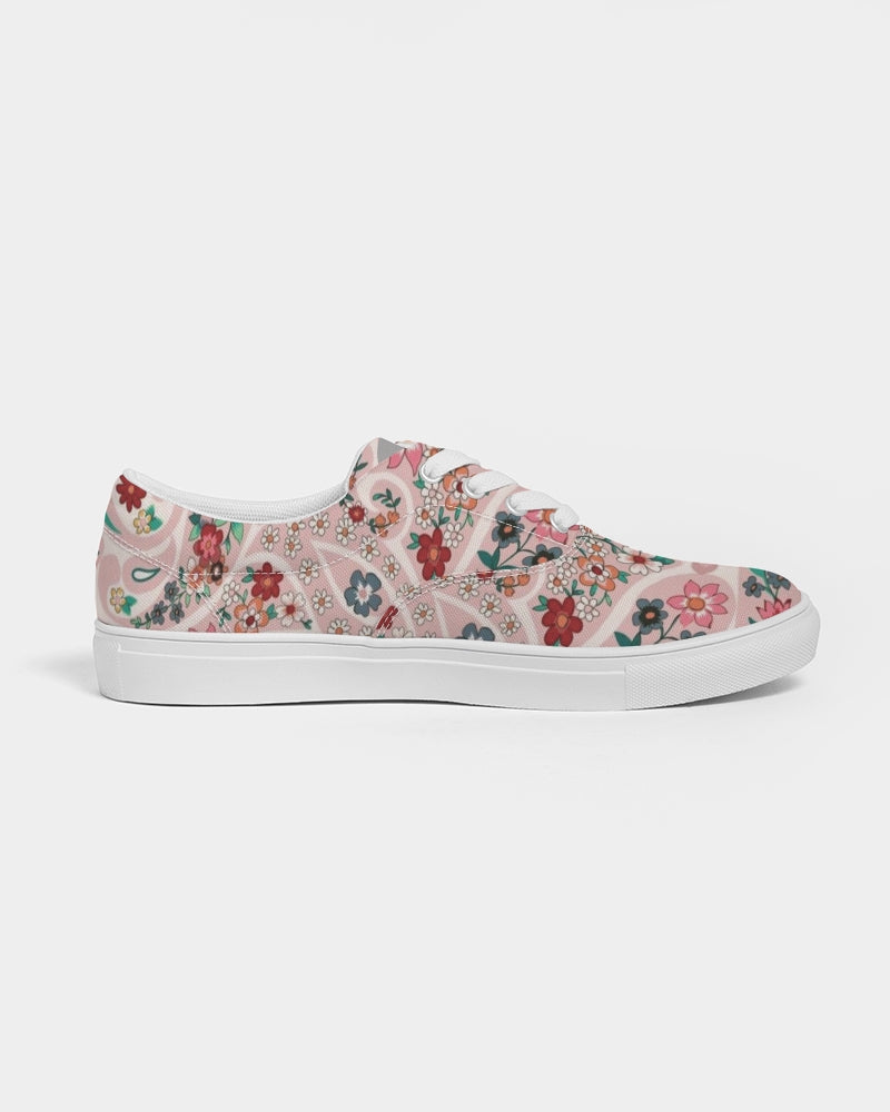 Pink abstract Pretty Sisters Women's Lace Up Canvas Shoe