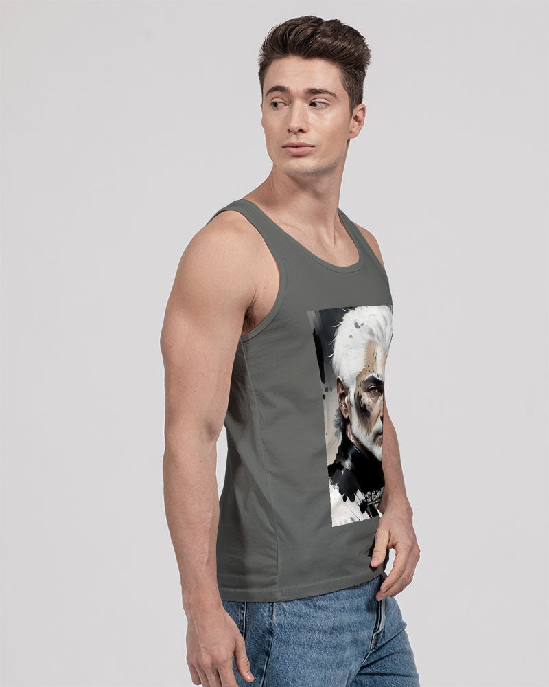 White silver grey fox King Unisex Jersey Tank | Bella + Canvas