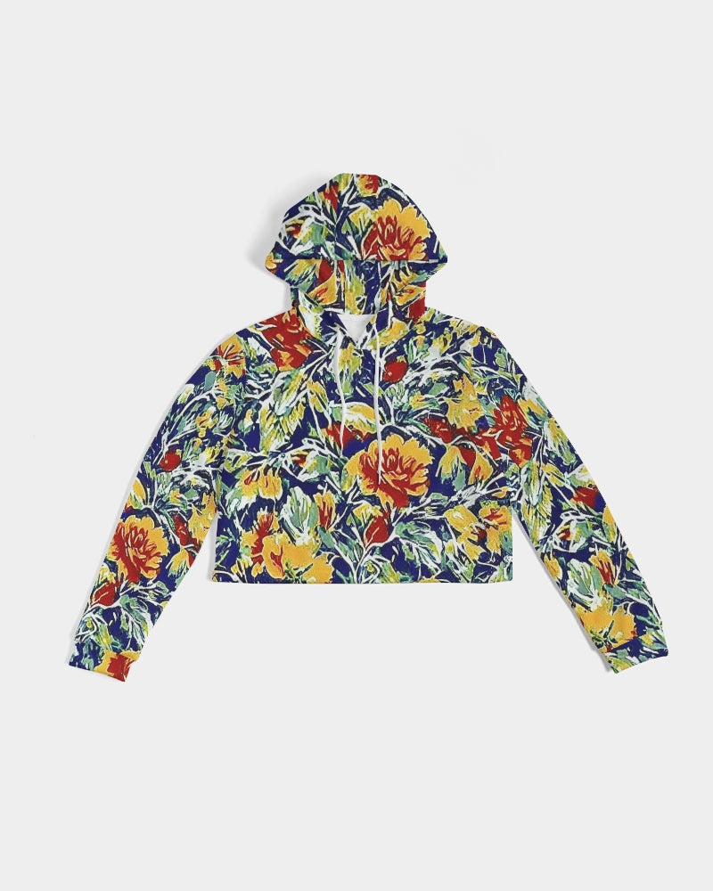 Painted floor design Women's All-Over Print Cropped Hoodie