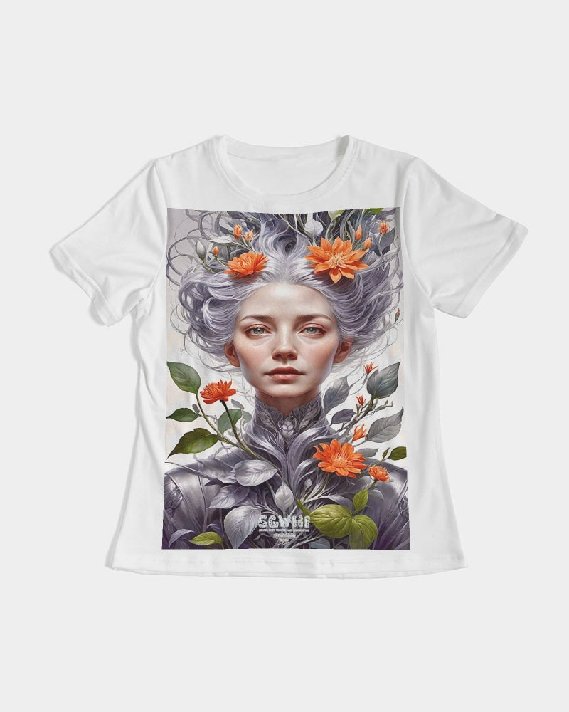 Beautiful white sister grey hair blossom Women's All-Over Print Tee