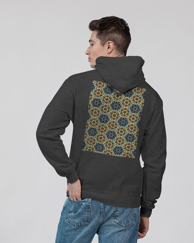 Green & Dark Blue almost star pattern. Unisex Hoodie | Champion