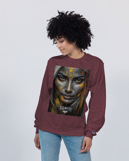 South Asian silver grey white hair sisters portrait [3] Unisex Sweatshirt | Champion