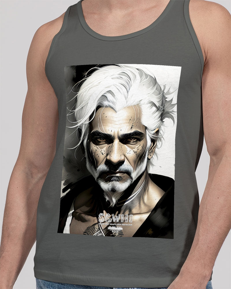 Handsome Silver grey Indian ink Portrait Unisex Jersey Tank | Bella + Canvas