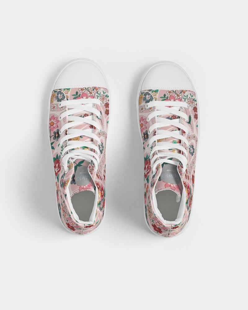 Pink abstract Pretty Sisters Women's Hightop Canvas Shoe